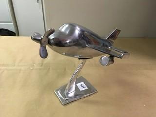 Aluminum Airplane Statue (9" x 12" x 10")