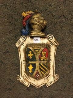 Wooden Coat of Arms Wall Decoration (6" x 16")