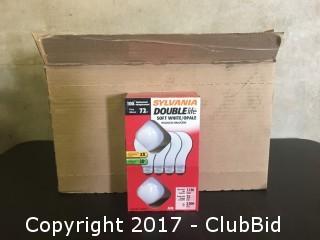 Box of Sylvania 72W Soft White Halogen Light Bulbs (44)