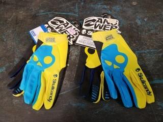 (2) Skull Candy Gloves - Size Large 