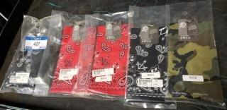 (1) Neoprene Half Mask, (4) Bandana