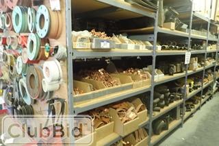 Contents of 8 Sections EZ-Rect Shelving Including Asst. Pipe Hangers, Motorized Valves, Elbows, Range Hoods, Shower Fixtures, Sink Fixtures, etc. **NOTE: SHELVING AND RACKING NOT INCLUDED**