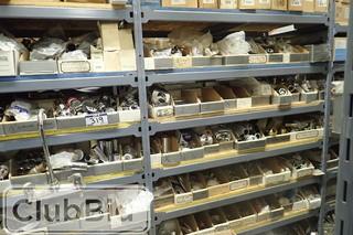 Contents of 9 Sections EZ-Rect Shelving Including Asst. Copper Fittings, Valves, Sink Fixtures, Hose, Heating Coils, Adapters, etc. **NOTE: SHELVING AND RACKING NOT INCLUDED**