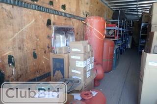 Dry Van and Contents Including Ball Valves, Gate Valves, Air Buffer Tanks, Heaters, Hose, Wire, etc.