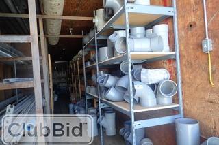 Dry Van and Contents Including PVC Elbows, Pipe, Connectors, etc.