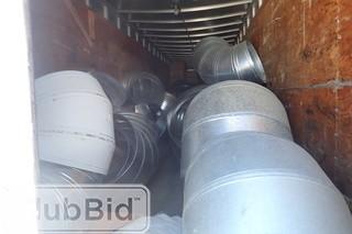 Dry Van and Contents Including Galvanized Ducting, Fittings, Hangers, Elbows, etc.