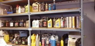Contents of Shelf, Oil, Brake Fluid, Washer Fluid