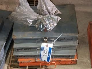 (4) Metal Cases c/w Electrical Supplies, Roll Pins, Set Screws
