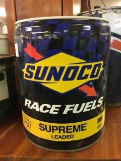 5 Gallon Drum Sunoco Race Fuels Supreme Leaded Gasoline.