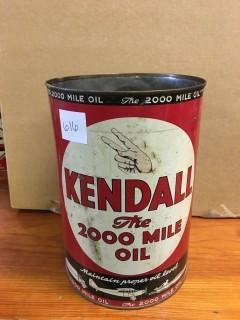 5 Quart Kendall The 2000 Mile Oil Can.