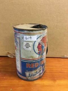 1 Litre Red Indian Aviation Motor Oil Can.