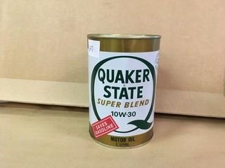 1 Litre Quaker State Super Blend 10W-30 Motor Oil Can, Unopened.