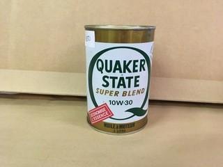 1 Litre Quaker State Super Blend 10W-30 Motor Oil Can, Unopened.