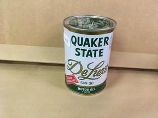 1 Litre Quaker State Deluxe 5W-30 Motor Oil Can, Unopened.