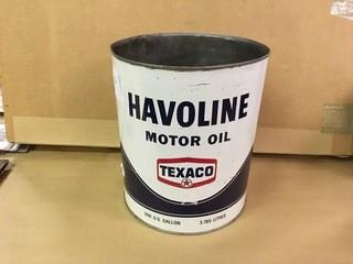 1 Gallon Havoline Motor Oil Can.