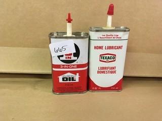 Lot of (1) 4 Ounce  Texaco Home Lubricant & (1) 3-In-One.