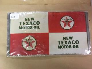 New Texaco Motor Oil Can Sign.