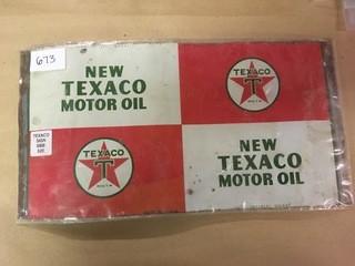 New Texaco Motor Oil Can Sign.