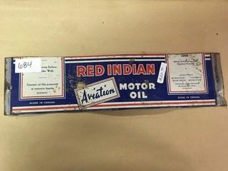 Red Indian Aviation Motor Oil Can Sign.