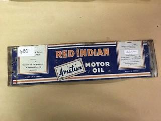 Red Indian Aviation Motor Oil Can Sign.