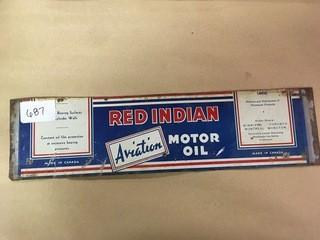 Red Indian Aviation Motor Oil Can Sign.