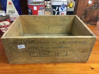 Forcite Perforated Shells Vintage Wood Crate.