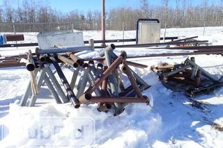 Lot of Pipe Racks w/ Asst. Steel Pipe. 