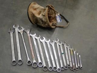 Qty Of Assorted Size Wrenches C/w Kuny Bag