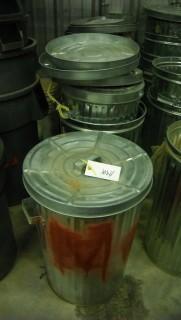 Qty Of Metal Garbage Cans