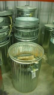 Qty Of Metal Garbage Cans