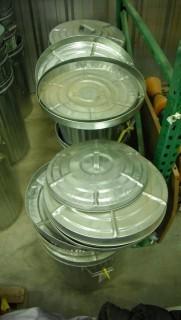 Qty Of Metal Garbage Cans