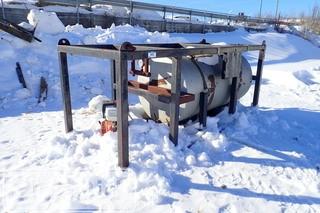 Lot of Fuel Tank w/ Skid and Honda Gas Mower.