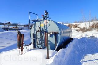 Skidded Fuel Tank w/ Electric Pump and Flow Meter. 