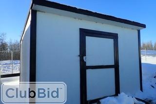 Wooden Garden Shed w/ Contents including Furnace Motors, Furnace Blowers, etc. 