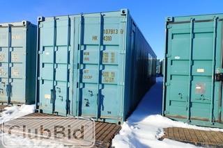 Skidded 40' Sea Container and Contents Including Mini Fridge, Asst. Oils & Lubricants, etc. 