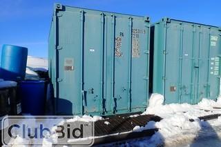 Skidded 20' Sea Container. 