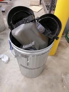 Qty Of Welding Shields C/w Garbage Can