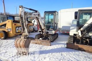 2001 Bobcat 331D compact excavator. Kubota  V-2203-M-DI-E2B Diesel Engine. 13" Rubber Tracks. Hydraulic Thumb. 23" Digging Bucket. Dozer Blade. Showing 513hrs. SN 232511077.