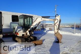 2000 Bobcat 331E compact excavator. Kubota  V-2203-M-DI-E2B Diesel Engine. 13" Rubber Tracks. Auxiliary Hydraulics. 20" Digging Bucket. Dozer Blade. Hrs NA. SN 517711152.