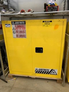 Justrite Flammable Storage Cabinet C/w Contents