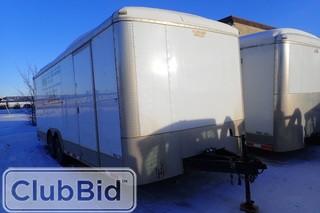 2013 Forest River 22' Tandem Axle Enclosed Trailer. Man Door. Drop Gate. SN 5NHUTWX28DT617344.