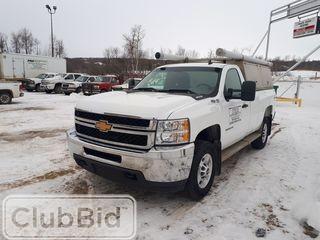 2014 Chevrolet Silverado 2500HD LS 4x4 Regular Cab Pickup Truck. Vortec 5.3L Flex Fuel Engine. Automatic Transmission. Service Topper. Showing 76,623kms. Unit PRH 151. SN 1GC0KVCG1EF162398.