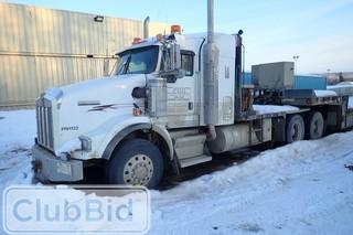 2005 Kenworth T800B Tandem Axle Texas Bed Winch Tractor. Cat C15 475hp Diesel Engine. Eaton Fuller 18-speed Transmission. New Way Air Ride Suspension. Aluminum Budd Wheels. 11R24.5 Tires. Tulsa Ruff-Neck Winch. Sliding 5th Wheel. Live Roll. Showing 753,531kms and 18,473kms. CVIP expires 04/18. SN 1XKDDB0X05R982974.