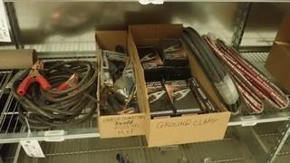Contents Of Shelf Includes: Booster Cables, 1/4in Hose And Ground Clamps