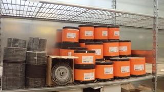 Contents Of Shelf Includes: Grinding Discs, Zip Discs And Wire Wheels