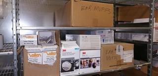 Contents Of Shelf Includes: Ear Muffs, Lens Cleaner And Dust Masks