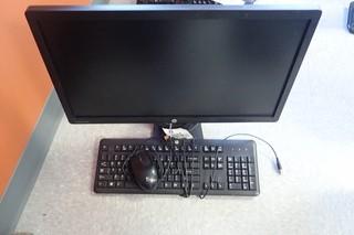 HP Elite Display E231I Monitor C/w Keyboard And Mouse