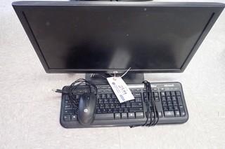 HP Elite Display E231I Monitor C/w Keyboard And Mouse