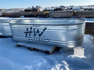 HW Brand Round End Stock Tank Model RE328, 8' Round End, 3' Wide.