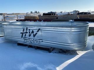 HW Brand Round End Stock Tank Model RE328, 8' Round End, 3' Wide.